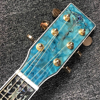 Custom OM Body Acoustic Electric Guitar Real Abalone Inlays Ebony Fingerboard Burst Maple Water Wave 301 Electronic supplier