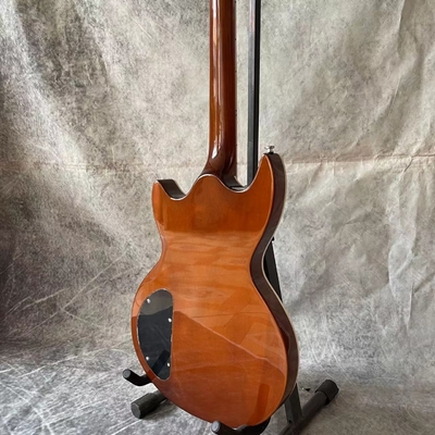 Custom Flamed Maple Veneer Pearloid Notched Block Inlays OVATION Electric Guitar supplier