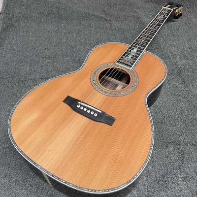 Custom 39 inch OOO body abalone binding slotted headstock cedar acoustic guitar supplier