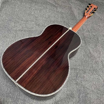 Custom 39 inch OOO body abalone binding slotted headstock cedar acoustic guitar supplier