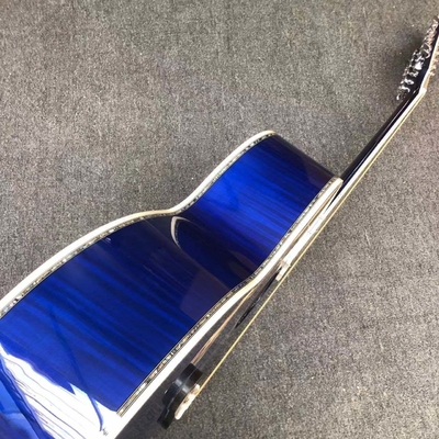 Custom 12 strings Blue color G200 classic acoustic guitar, Solid Sprue top,Factory Custom Maple body guitar supplier