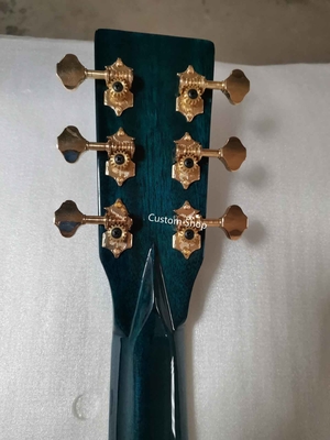 Custom 14 Frets Scalloped X Shaped Bracing OM Water Wave Top Full Abalone OM45 Blue Quilted Figured Maple Acoust supplier