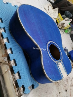 Custom 14 Frets Scalloped X Shaped Bracing OM Water Wave Top Full Abalone OM45 Blue Quilted Figured Maple Acoust supplier