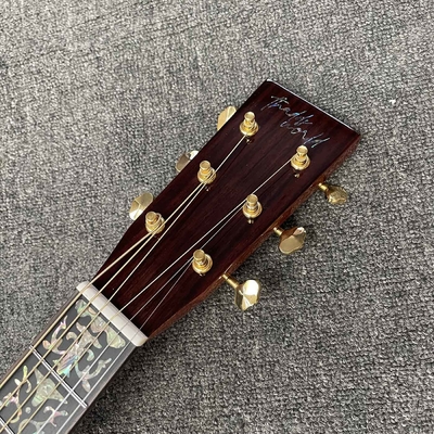 Custom OOO Body 39 inch abalone binding sunburst color solid rosewood back side acoustic guitar accept guitar bass OEM supplier