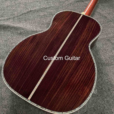 2023 New Martin style OOO Body Solid Rosewood Back Side Acoustic Guitar Abalone Binding supplier