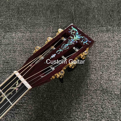 2023 New Martin style OOO Body Solid Rosewood Back Side Acoustic Guitar Abalone Binding supplier