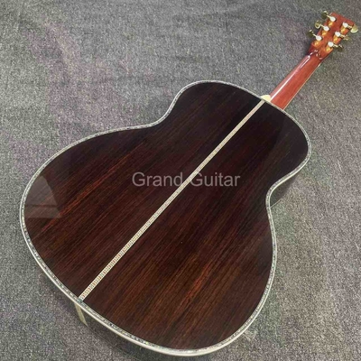 AAAA handmade OOO shape all Solid ebony wood acoustic electric guitar supplier