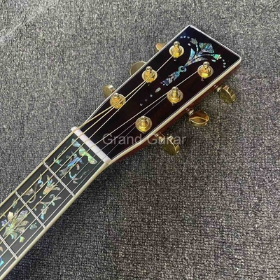 AAAA handmade OOO shape all Solid ebony wood acoustic electric guitar supplier