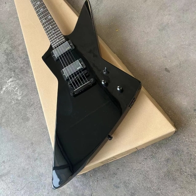 Custom special shape body ESP style electric guitar in black color glossing finish supplier