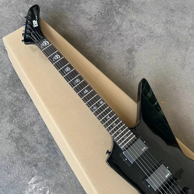 Custom special shape body ESP style electric guitar in black color glossing finish supplier