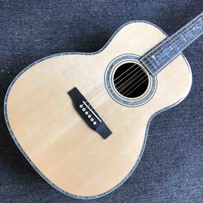 Custom 39 Inch OOO Body Solid Spruce Wood Top Abalone Binding Acoustic Guitar supplier