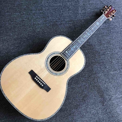 Custom 39 Inch OOO Body Solid Spruce Wood Top Abalone Binding Acoustic Guitar supplier