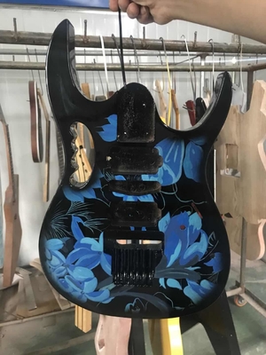 Custom Ibanez Style Jem77p Steve Vai Electric Guitar in Blue Floral Pattern supplier