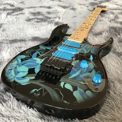 Custom Ibanez Style Jem77p Steve Vai Electric Guitar in Blue Floral Pattern supplier