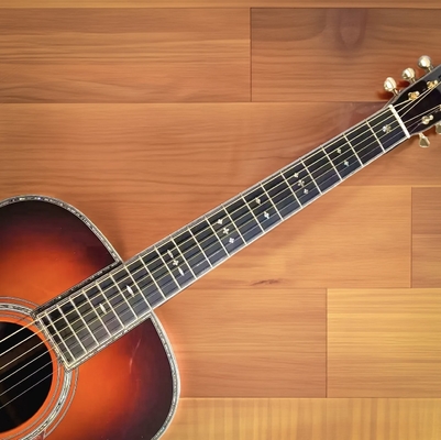 Custom Dark Brown Burst Solid Wood OM-42 / 45 Style Acoustic Guitar supplier