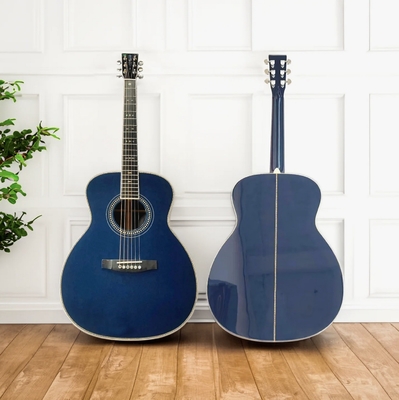 Navy Blue Solid Solid East Indian Rosewood Back Side OM Acoustic Guitar 000-14 Fret European Spruce Top supplier
