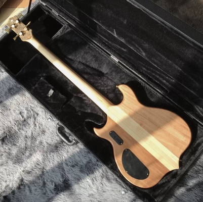 Custom 42 inch active pickup neck through body veneer maple top 4 strings Alembic style electric bass supplier