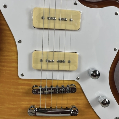 Custom Flamed Top Electric Guitar with P90 Pickups Solid Body Rosewood fingerboard supplier