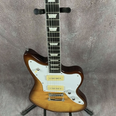 Custom Flamed Top Electric Guitar with P90 Pickups Solid Body Rosewood fingerboard supplier