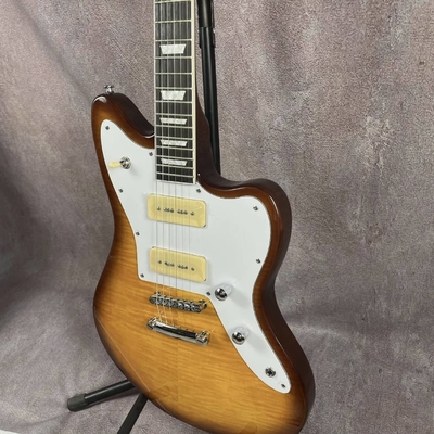 Custom Flamed Top Electric Guitar with P90 Pickups Solid Body Rosewood fingerboard supplier