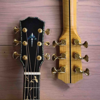 Custom GA 40&quot; Natural Solid KOA AAAAA Abalone Binding Acoustic Guitar supplier