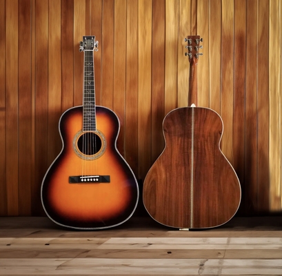 12-Fret Single 0 Shape Handmade Guitar with Dove Tail Joint Acoustic Guitar Solid KOA Back Side supplier