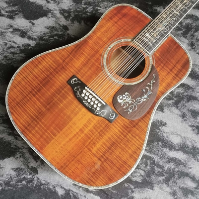 41 inch 12 strings full KOA wood D45 series glossy lacquer acoustic wood guitar supplier