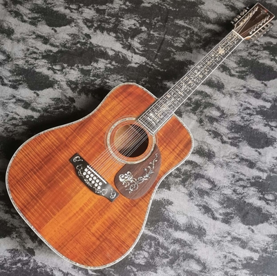 41 inch 12 strings full KOA wood D45 series glossy lacquer acoustic wood guitar supplier