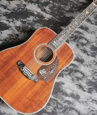 41 inch 12 strings full KOA wood D45 series glossy lacquer acoustic wood guitar supplier