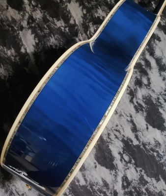 43 inch J200 series blue water ghost glossy paint abalone inlaid acoustic guitar supplier