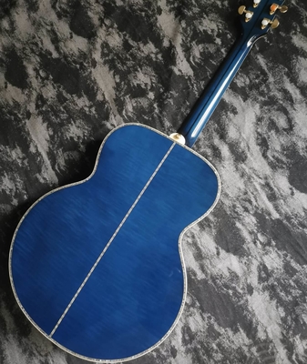 43 inch J200 series blue water ghost glossy paint abalone inlaid acoustic guitar supplier