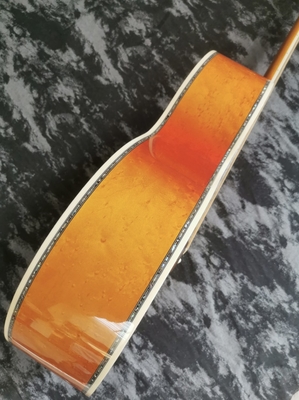 Custom 43 inch SJ200 series limited edition handmade glossy painted abalone inlaid acoustic guitar supplier