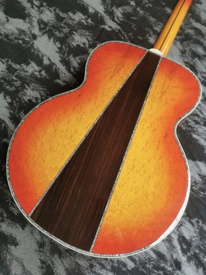 Custom 43 inch SJ200 series limited edition handmade glossy painted abalone inlaid acoustic guitar supplier