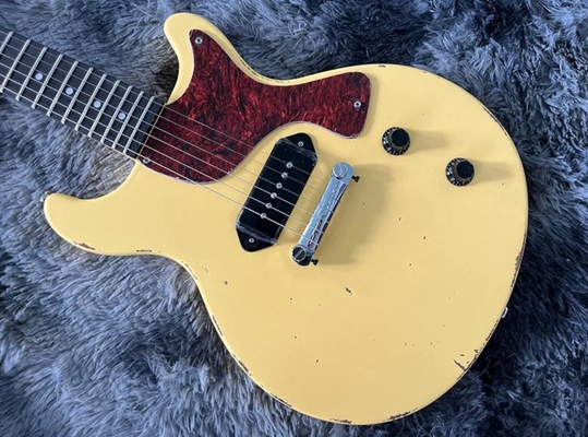 Custom GB Style Electric Guitar Hand Made Heavy Relic Yellow Color P90 Pickup supplier