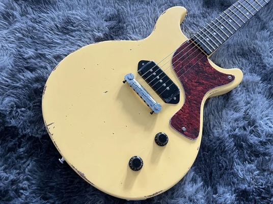 Custom GB Style Electric Guitar Hand Made Heavy Relic Yellow Color P90 Pickup supplier
