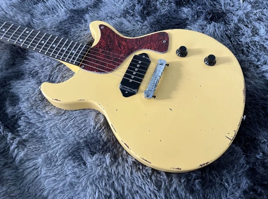 Custom GB Style Electric Guitar Hand Made Heavy Relic Yellow Color P90 Pickup supplier