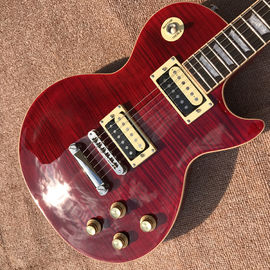 New standard LP slash electric guitar, Flame Maple Top, frets cream binding, one piece of neck &amp; body, Tune-o-Matic brid supplier