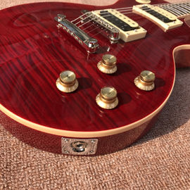 New standard LP slash electric guitar, Flame Maple Top, frets cream binding, one piece of neck &amp; body, Tune-o-Matic brid supplier
