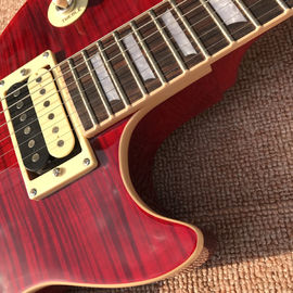 New standard LP slash electric guitar, Flame Maple Top, frets cream binding, one piece of neck &amp; body, Tune-o-Matic brid supplier