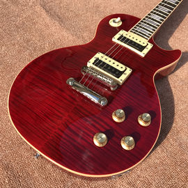 New standard LP slash electric guitar, Flame Maple Top, frets cream binding, one piece of neck &amp; body, Tune-o-Matic brid supplier