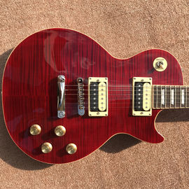 New standard LP slash electric guitar, Flame Maple Top, frets cream binding, one piece of neck &amp; body, Tune-o-Matic brid supplier