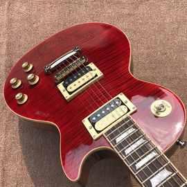 New standard LP slash electric guitar, Flame Maple Top, frets cream binding, one piece of neck &amp; body, Tune-o-Matic brid supplier