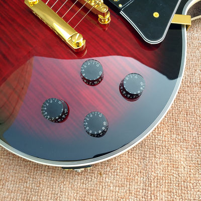 High Quality Custom LP electric guitar, Red Flame Maple Top electric guitar with Gold hardware, free shipping supplier