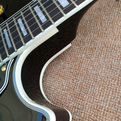 High Quality Custom LP electric guitar, Red Flame Maple Top electric guitar with Gold hardware, free shipping supplier