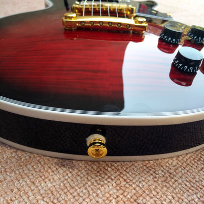 High Quality Custom LP electric guitar, Red Flame Maple Top electric guitar with Gold hardware, free shipping supplier