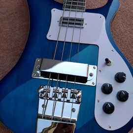 2017 Best Bass Top quality Rick 4003 model Ricken 4 strings Electric Bass guitar in blue color, Chrome hardware, Free sh supplier