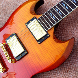 New style custom SG electric guitar, Gradual change &amp; Flame Maple Top SG electric guitar , free shipping supplier