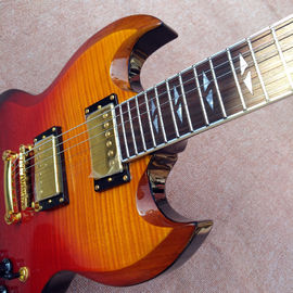 New style custom SG electric guitar, Gradual change & Flame Maple Top SG electric guitar , free shipping supplier