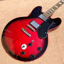 New high quality hollow body jazz 335 electric guitar, Maple top & back Dual tone output electric guitar, free shipping supplier