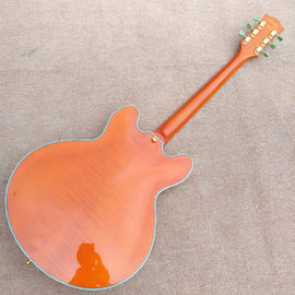 New style high-quality hollow body jazz electric guitar, Bursting maple top & back Double F holes electric guitar, free supplier